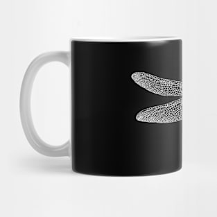 White dragonfly lineart Mug